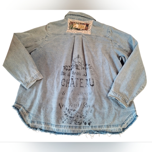 Vintage Style Denim Button Down Shirt - Picture 2 of 5